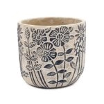 Artekko Cement Μπεζ Τσιμεντένια Διακοσμητικά Κασπώ με Σχέδια (18x18x17)cm 2pcs