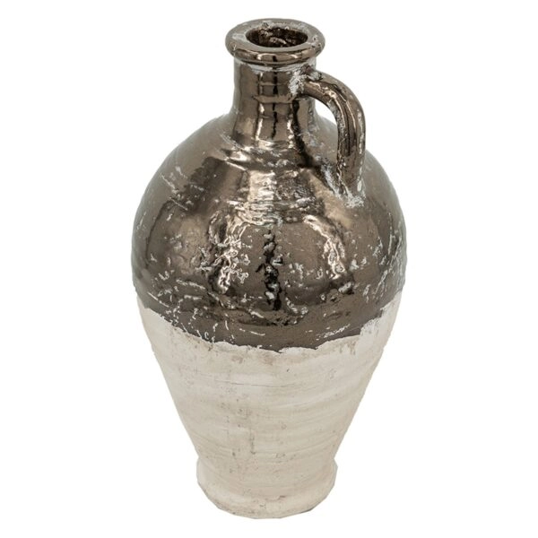 Artekko Candia Βάζο από Τερακότα σε Μπρονζέ με Μπεζ (20x20x38)cm