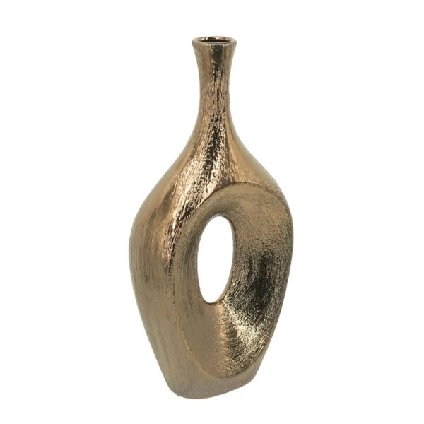 Artekko Lidded Μπρονζέ Κεραμικό Βάζο (23x9x48)cm