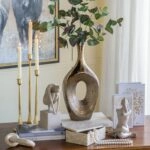 Artekko Lidded Μπρονζέ Κεραμικό Βάζο (23x9x48)cm