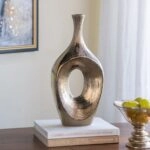 Artekko Lidded Μπρονζέ Κεραμικό Βάζο (23x9x48)cm