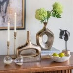 Artekko Lidded Μπρονζέ Κεραμικό Βάζο (23x7x33)cm