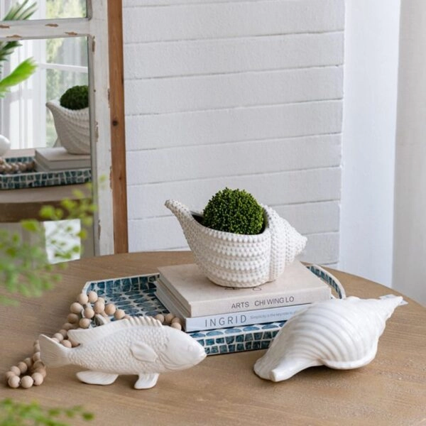 Artekko Andes Λευκό Κεραμικό Κασπώ (24x16.5x14)cm