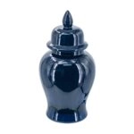 Artekko Melania Μπλε Κεραμικό Διακοσμητικό Δοχείο Βάζο με Καπάκι (16x16x31)cm