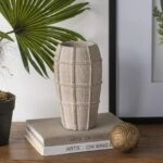 Artekko Cement Μπεζ Τσιμεντένιο Βάζο (13x13x23.5)cm