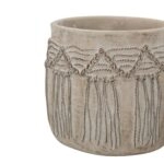 Artekko Cement Μπεζ Τσιμεντένια Κασπώ (19.5x19.5x17)cm 2pcs