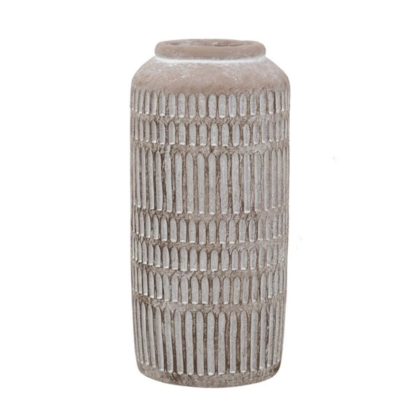 Artekko Cement Μπεζ Τσιμεντένιο Βάζο (14x14x30)cm