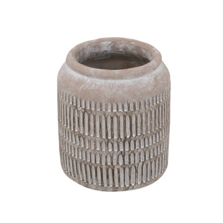Artekko Cement Μπεζ Τσιμεντένιο Βάζο (18x18x20)cm