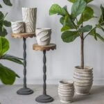 Artekko Cement Μπεζ Τσιμεντένια Κασπώ (18x18x18)cm 2pcs