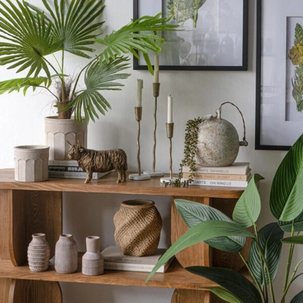 Artekko Cement Καφέ Τσιμεντένια Βάζα (9.5x9.5x15)cm 3pcs