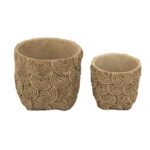 Artekko Cement Καφέ Τσιμεντένια Κασπώ (21x20.5x18.5)cm 2pcs