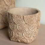 Artekko Cement Καφέ Τσιμεντένια Κασπώ (21x20.5x18.5)cm 2pcs