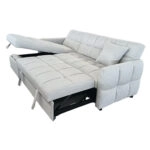 ΓΩΝΙΑΚΟΣ ΚΑΝΑΠΕΣ-ΚΡΕΒΑΤΙ ΑΝΑΣΤΡΕΨΙΜΟΣ NEZU HM3294.02 ΜΠΕΖ ΥΦΑΣΜΑ 213x145x83Υεκ.