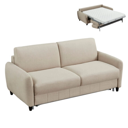 ΚΑΝΑΠΕΣ-ΚΡΕΒΑΤΙ ΜΕ ΑΝΑΔΙΠΛ.ΣΤΡΩΜΑ ETUDINE HM3311.02 ΜΠΕΖ ΥΦΑΣΜΑ 190x96x86Υεκ