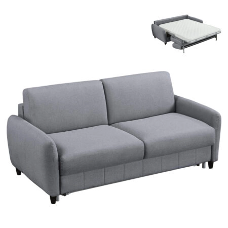 ΚΑΝΑΠΕΣ-ΚΡΕΒΑΤΙ ΜΕ ΑΝΑΔΙΠΛ.ΣΤΡΩΜΑ ETUDINE HM3311.01 ΓΚΡΙ ΥΦΑΣΜΑ 190x96x86Υεκ