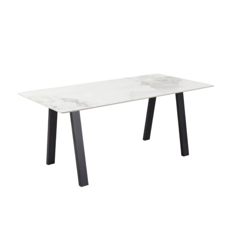 NOTTE ΤΡΑΠΕΖΙ ΛΕΥΚΟ ΠΕΤΡΑ ΜΑΥΡΟ 180x90x76cm