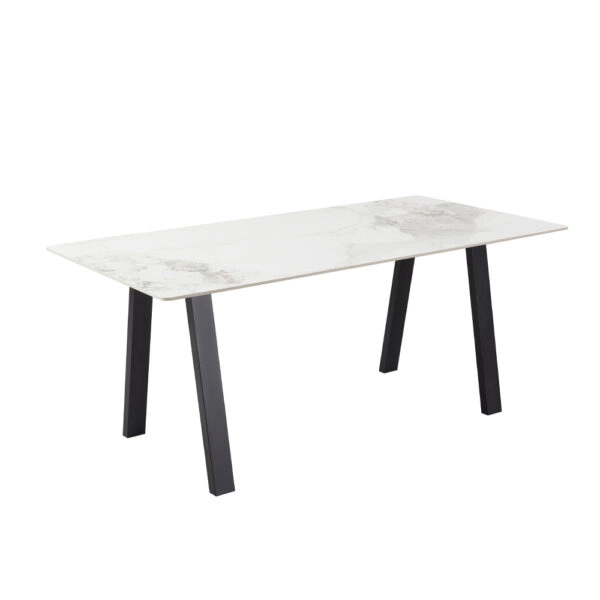 NOTTE ΤΡΑΠΕΖΙ ΛΕΥΚΟ ΠΕΤΡΑ ΜΑΥΡΟ 180x90x76cm