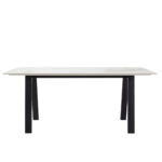 NOTTE ΤΡΑΠΕΖΙ ΛΕΥΚΟ ΠΕΤΡΑ ΜΑΥΡΟ 180x90x76cm