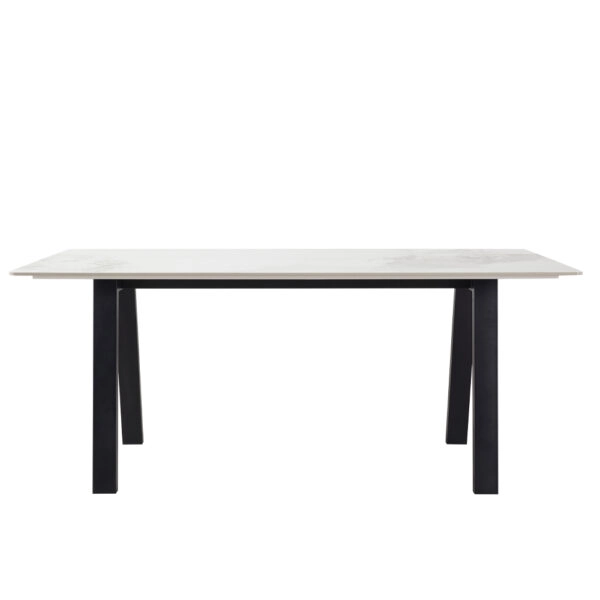 NOTTE ΤΡΑΠΕΖΙ ΛΕΥΚΟ ΠΕΤΡΑ ΜΑΥΡΟ 180x90x76cm