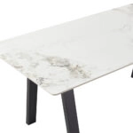 NOTTE ΤΡΑΠΕΖΙ ΛΕΥΚΟ ΠΕΤΡΑ ΜΑΥΡΟ 180x90x76cm