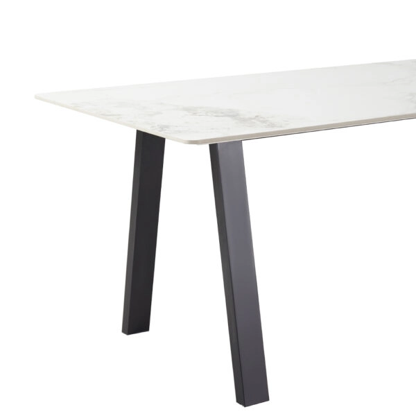 NOTTE ΤΡΑΠΕΖΙ ΛΕΥΚΟ ΠΕΤΡΑ ΜΑΥΡΟ 180x90x76cm