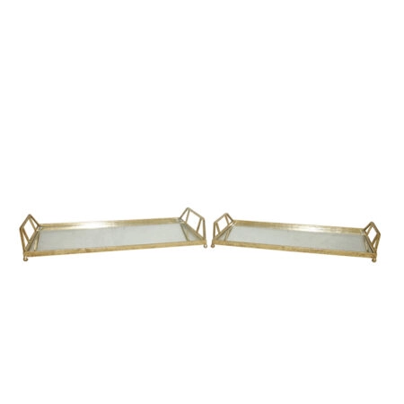 RAY ΔΙΣΚΟΣ ΜΕ ΛΑΒΕΣ SET 2ΤΜΧ 53x30x8cm ΜΕΤΑΛΛΟ ΧΡΥΣΟ ΚΑΘΡΕΠΤΗΣ