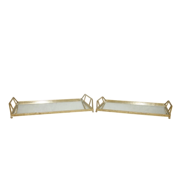 RAY ΔΙΣΚΟΣ ΜΕ ΛΑΒΕΣ SET 2ΤΜΧ 53x30x8cm ΜΕΤΑΛΛΟ ΧΡΥΣΟ ΚΑΘΡΕΠΤΗΣ