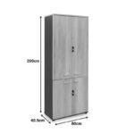 Ντουλάπα γραφείου επαγγελματική Lotus  χρώμα φυσικό - ανθρακί 80x40,5x200εκ