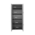 Ντουλάπα γραφείου επαγγελματική Lotus  χρώμα φυσικό - ανθρακί 80x40,5x200εκ