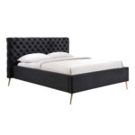 BLACK EROS ΚΡΕΒΑΤΙ (ΓΙΑ ΣΤΡΩΜΑ 160x200cm) ΜΑΥΡΟ 229.5x195x118.5cm