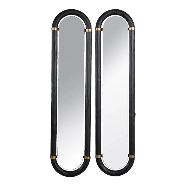 COLOMBO ΚΑΘΡΕΠΤΗΣ SET 2ΤΕΜ ΜΑΥΡΟ ΧΡΥΣΟ 31x4x130cm