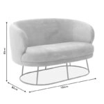 Καναπές 2θέσιος Rony  βελούδο σάπιο μήλο-χρυσό 132x82x83εκ