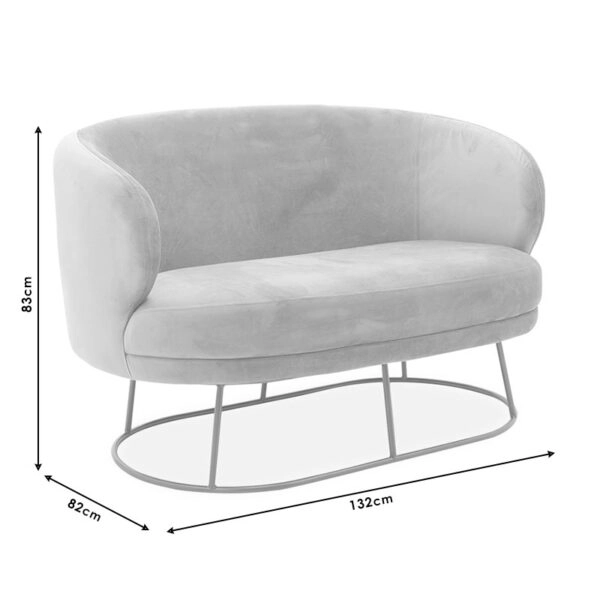 Καναπές 2θέσιος Rony  βελούδο σάπιο μήλο-χρυσό 132x82x83εκ