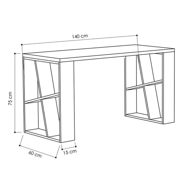 Γραφείο Honey χρώμα λευκό - light oak 140x60x75εκ