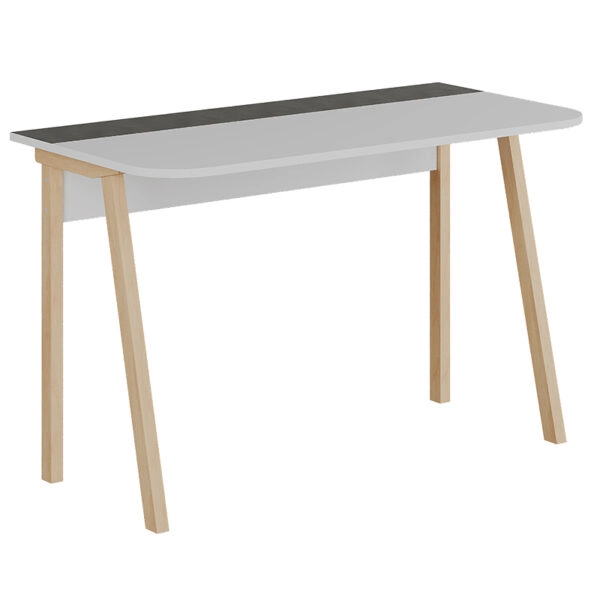 Γραφείο εργασίας Malia  λευκό-φυσικό-ανθρακί antique 120x60.5x75εκ