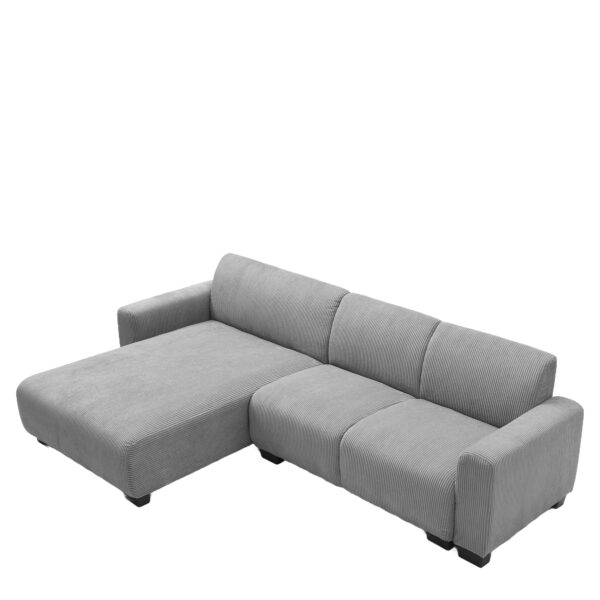 Καναπές Γωνιακός Αναστρέψιμος ArteLibre TRIANA Γκρι Ύφασμα 287x161x71cm