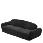 Καναπές Κρεβάτι Τριθέσιος ArteLibre SCULPTA Μαύρο Ύφασμα 234x88x75cm