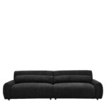 Καναπές Τετραθέσιος ArteLibre VORTICA Μαύρο Ύφασμα 280x85x78cm