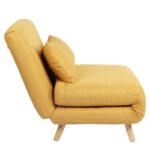Πολυθρόνα Κρεβάτι ArteLibre VERA Κίτρινο Ύφασμα/Ξύλο 79x80x89cm