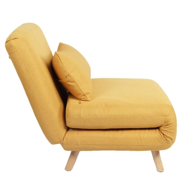 Πολυθρόνα Κρεβάτι ArteLibre VERA Κίτρινο Ύφασμα/Ξύλο 79x80x89cm