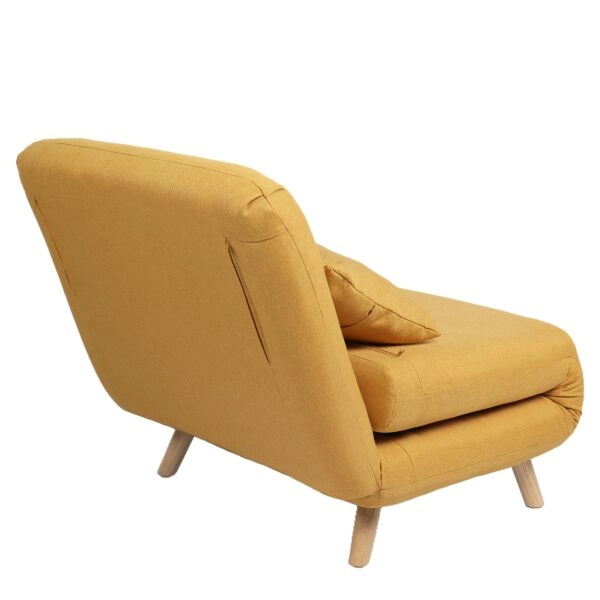 Πολυθρόνα Κρεβάτι ArteLibre VERA Κίτρινο Ύφασμα/Ξύλο 79x80x89cm