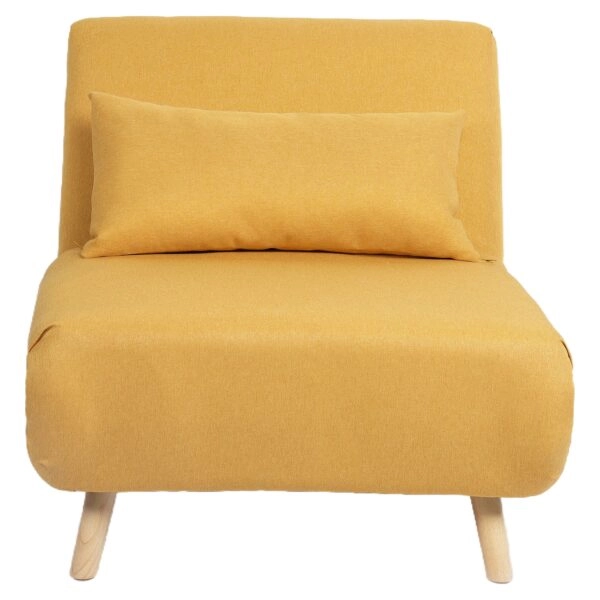 Πολυθρόνα Κρεβάτι ArteLibre VERA Κίτρινο Ύφασμα/Ξύλο 79x80x89cm
