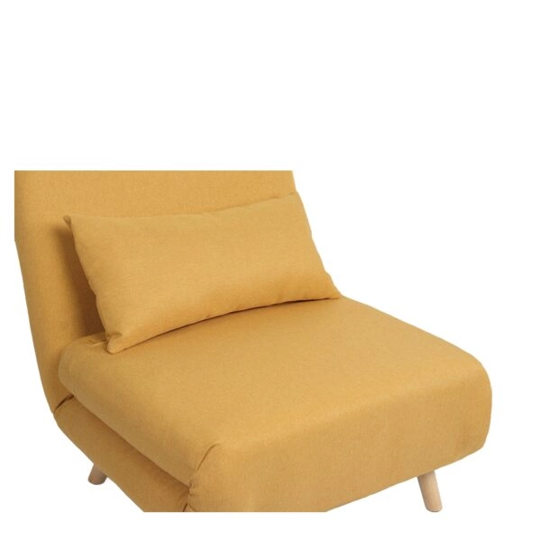 Πολυθρόνα Κρεβάτι ArteLibre VERA Κίτρινο Ύφασμα/Ξύλο 79x80x89cm