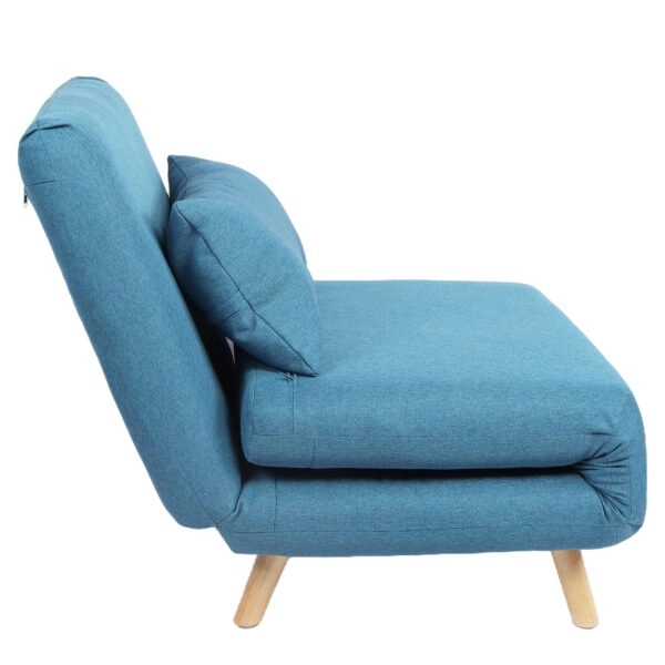 Πολυθρόνα Κρεβάτι ArteLibre VERA Μπλε Ύφασμα/Ξύλο 79x80x89cm