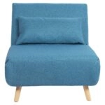 Πολυθρόνα Κρεβάτι ArteLibre VERA Μπλε Ύφασμα/Ξύλο 79x80x89cm