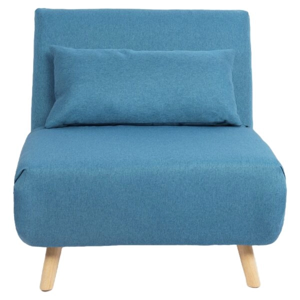 Πολυθρόνα Κρεβάτι ArteLibre VERA Μπλε Ύφασμα/Ξύλο 79x80x89cm
