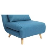 Πολυθρόνα Κρεβάτι ArteLibre VERA Μπλε Ύφασμα/Ξύλο 79x80x89cm