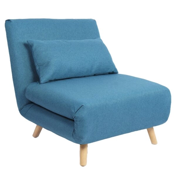 Πολυθρόνα Κρεβάτι ArteLibre VERA Μπλε Ύφασμα/Ξύλο 79x80x89cm