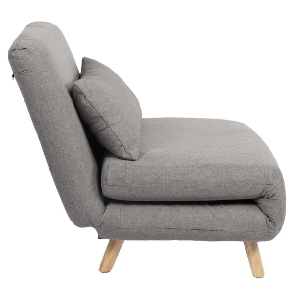 Πολυθρόνα Κρεβάτι ArteLibre VERA Γκρι Ανοιχτό Ύφασμα/Ξύλο 79x80x89cm