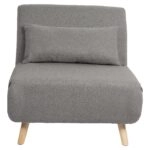 Πολυθρόνα Κρεβάτι ArteLibre VERA Γκρι Ανοιχτό Ύφασμα/Ξύλο 79x80x89cm